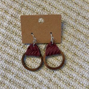 Handmade Wood and Leather Earrings (NEW)